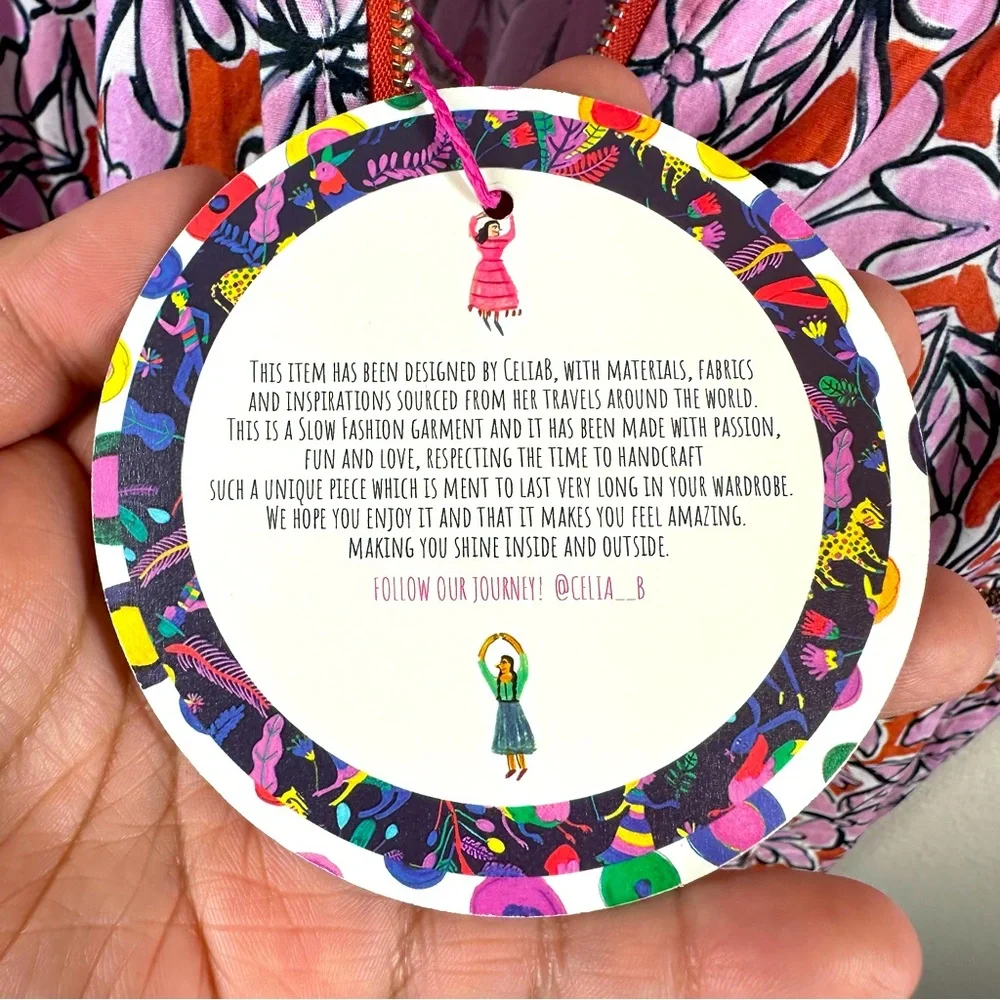 Celia B Floki Tiered Floral Midi Dress With Tie Shoulders Medium NWT - Picture 12 of 14